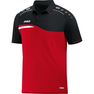 JAKO Sport-Polo Competition 2.0 (100% Polyester) rot/schwarz Herren